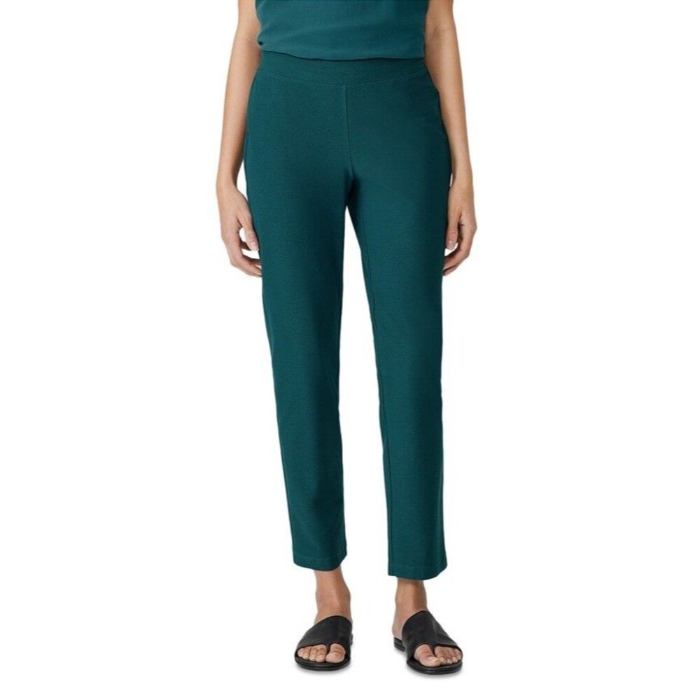 NWT Eileen Fisher Lightweight Washable Stretch Crepe Slim Ankle Pants Size S